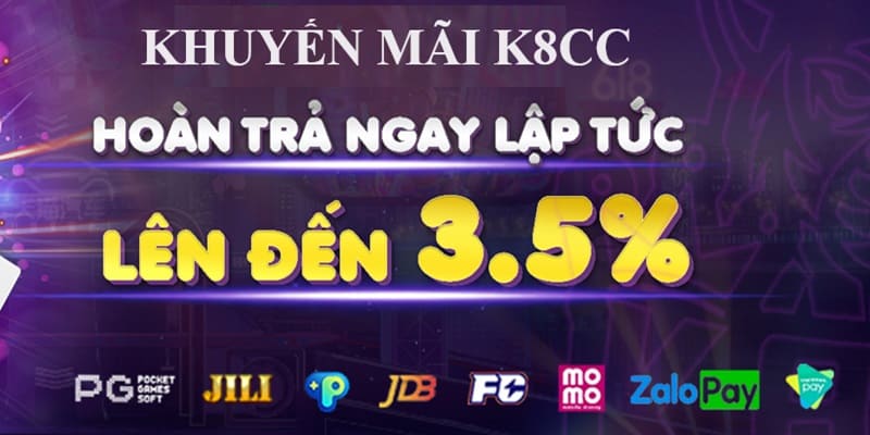 Sân chơi cung cấp hoàn tiền khủng lên đến 3.5% 