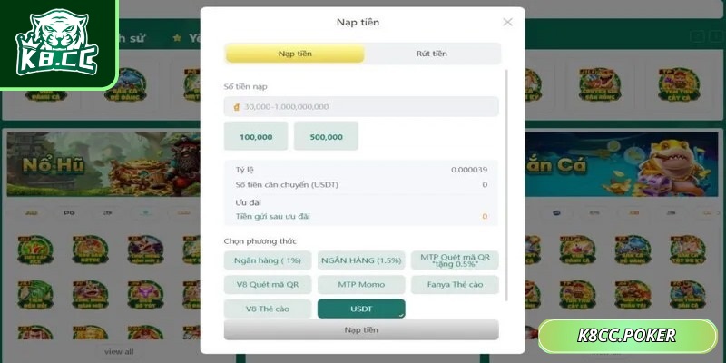 Nạp Tiền K8CC Dễ Dàng – Giao Dịch Chuẩn Xác Từng Bước 2 Thực hiện qua ví điện tử mang tới sự tiện lợi